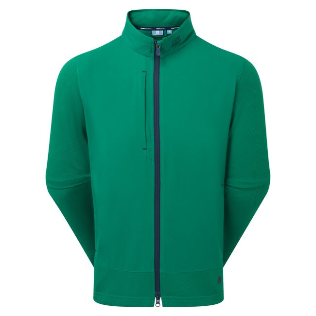 FootJoy TempoSeries Tempo Full Zip Golf Jacket in green showing navy front zip
