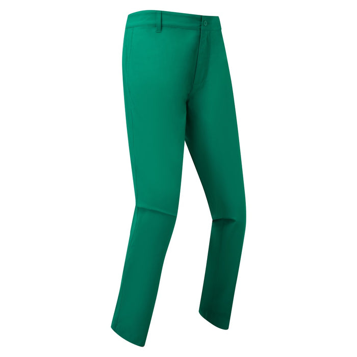 FootJoy FJ Par Golf Trousers in 2026 colour, field green. Full View of the trousers from the front on a white background 