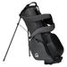 TaylorMade Storm Dry Waterproof Golf Stand Bag  grey and black, showing the back pad