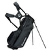TaylorMade Storm Dry Waterproof Golf Stand Bag in all black showing the large pocket and taylormade logo