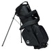 TaylorMade Storm Dry Waterproof Golf Stand Bag in all black showing back pad and pocket with t logo
