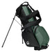 TaylorMade Storm Dry Waterproof Golf Stand Bag in green and black showing back pad and pocket below