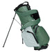 TaylorMade Storm Dry Waterproof Golf Stand Bag in retro heritage print. Sage green and white on its stand