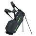 TaylorMade FlexTech Golf Stand Bag in grey and green, showing the large pocket on its stand