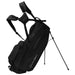 TaylorMade FlexTech Crossover Golf Stand Bag in all black on its stand