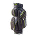 Motocaddy Lite Series Golf Cart Bag 2026 in black and lime green, side view showing waterproof pocket