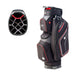 Motocaddy Club Series Golf Cart Bag 2026 in black and red, showing the whole bag and top full length dividers
