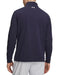 Navy golf midlayer with a Under Armour brand logo on the back, worn by a person against a white background