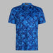 G/FORE Icon Camo Tech Jersey Golf Polo Shirt in azul blue, front of polo on grey background