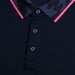 G/FORE Camo Collar Performance Pique Golf Polo Shirt close up of buttons and camo collar with pink trim