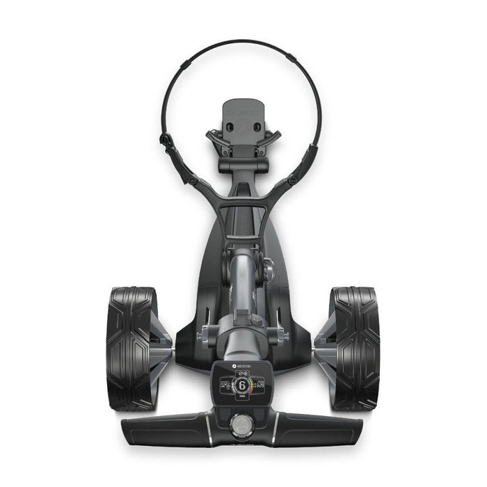 The golfers view of the Motocaddy M1 DHC Electric Golf Trolley 2026