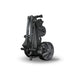 Motocaddy M5 GPS Electric Golf Trolley 2026 folded up and on its stand