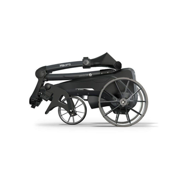 Motocaddy M5 GPS Electric Golf Trolley 2026 in its most compact form folded up