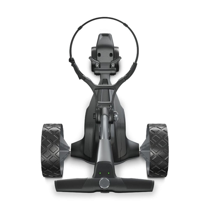 Golfers view of the Motocaddy ME Remote Electric Golf Trolley