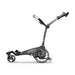 The Motocaddy M7 Remote Electric Golf Trolley unfolded, side profile