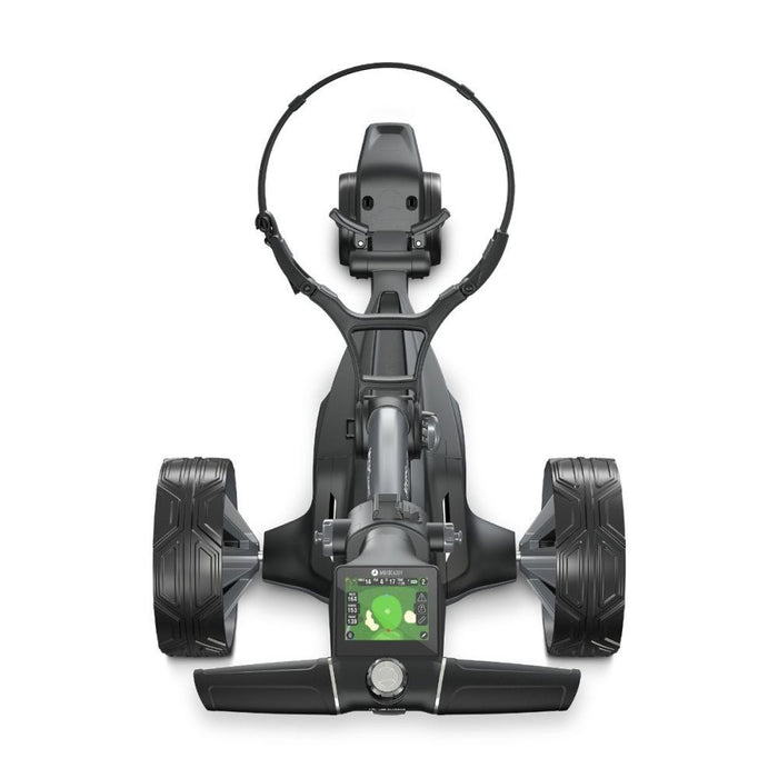 the golfers view of the Motocaddy M7 GPS Remote Electric Golf Trolley 2026