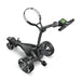 angled profile of the Motocaddy M7 GPS Remote Electric Golf Trolley 2026 unfolded