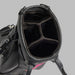 Close up of the 4-way dividers on the G/FORE Daytona Plus Golf Stand Bag in black