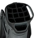 closeup of the top of a TaylorMade Deluxe Golf Cart Bag 2026 in black and grey