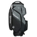 side and strap of the TaylorMade Deluxe Golf Cart Bag in grey and black with white TM logo