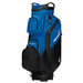 side profile of the TaylorMade Deluxe Golf Cart Bag in black and blue