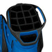 close up of top divider of the TaylorMade Deluxe Golf Cart Bag in black and blue