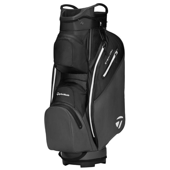 grey and black TaylorMade Storm Dry Waterproof Golf Cart Bag side profile