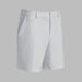 G/FORE Tour Golf Shorts in light grey front profile showing zipper