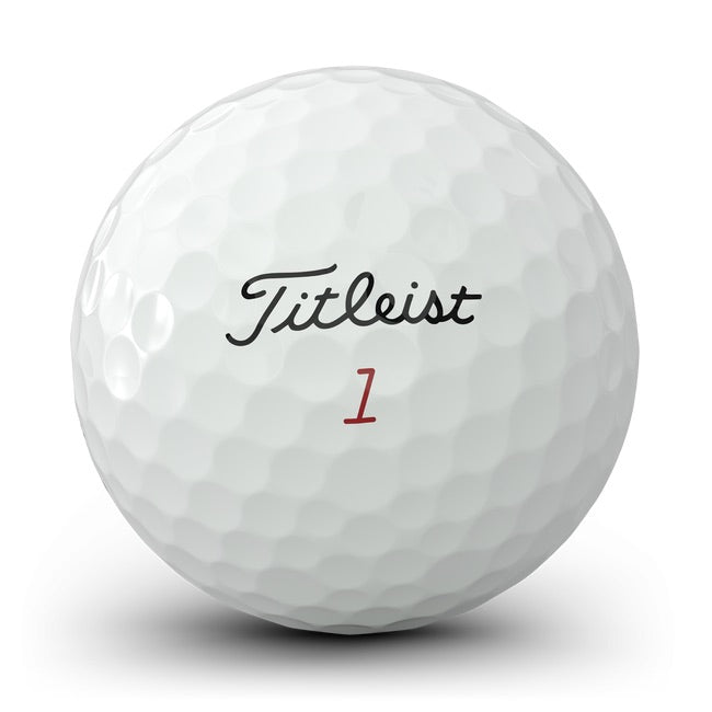 close up of the Titleist Pro V1x Left Dash AIM Enhanced Golf Ball