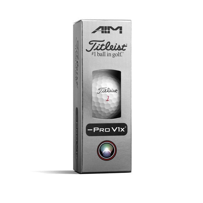 3 ball pack of the Titleist Pro V1x Left Dash AIM Enhanced Golf Ball