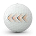 close up of alignment aid on the Titleist Velocity AIM Performance Golf Ball