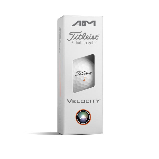 3 ball pack of the Titleist Velocity AIM Performance Golf Balls