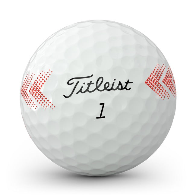 close up of titleist logo on the Titleist TruFeel AIM 360 Golf Ball