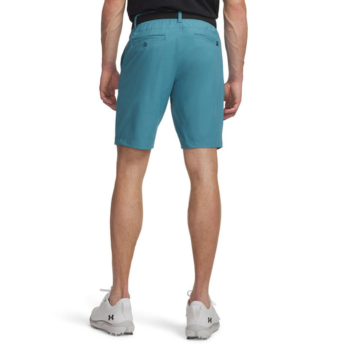 back profile of man wearing Under Armour Drive Golf Shorts in boundless blue