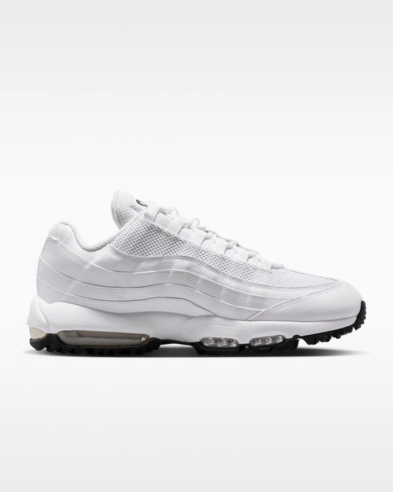 inside profile of the Nike Air Max 95 G Golf Shoes in white