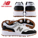 heel view of the New Balance 997 Spiked Golf Shoes in white, black and brown