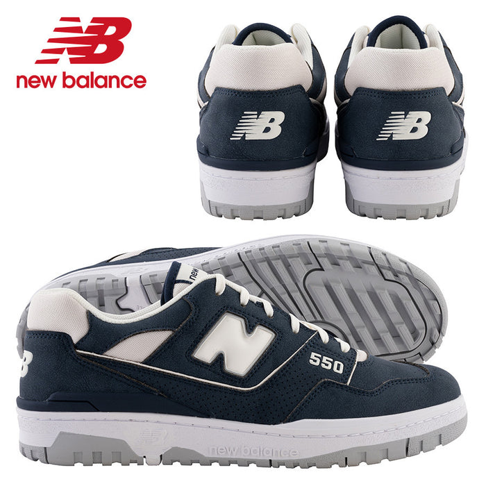 heels and side profile of the New Balance 550 SL Golf Shoes in navy blue
