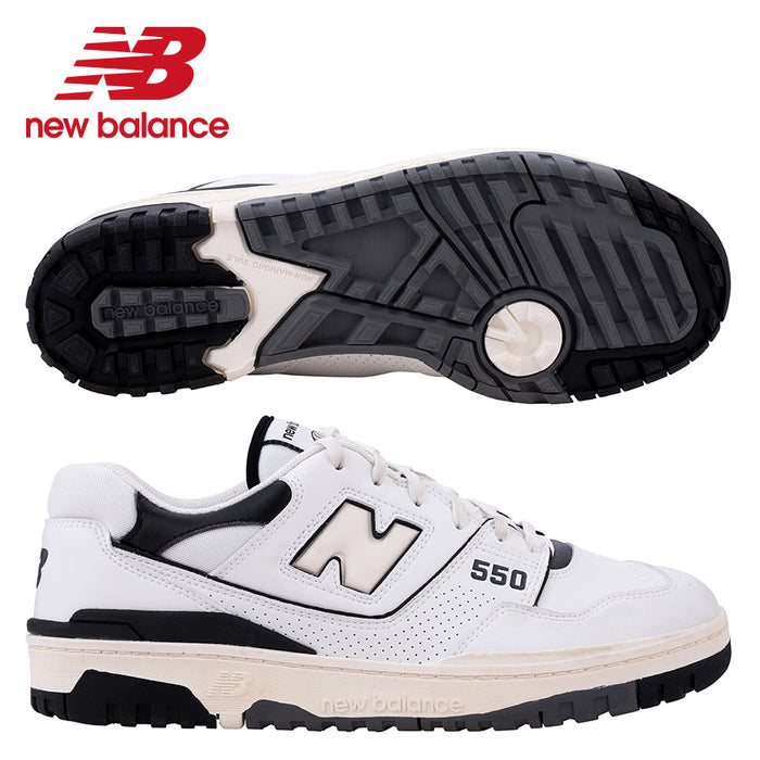side profile and sole system of the New Balance 550 SL Golf Shoes in white