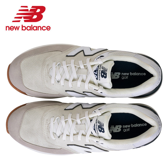 golfers view of the New Balance 574 V2 SL Golf Shoes in tan