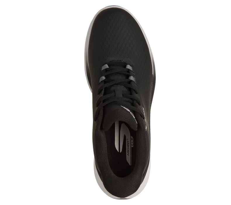 golfers view of Skechers Go Golf Pure SI Spikeless Golf Shoes in black