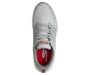 golfers view of right foot of the Skechers Golf Quest Spikeless Golf Shoes in grey with red