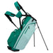 Side profile of the TaylorMade FlexTech Crossover Golf Stand Bag in heritage green with straps up