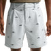 front profile on model of the Nike Par Dri-FIT Shoe Print Golf Shorts in grey