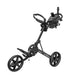 Clicgear 4.5 3 Wheel Push Golf Trolley in black unfolded position
