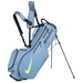 Nike Air Hybrid 2 Golf Stand Bag in blue and iridescent on its stand