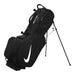 Nike Air Hybrid 2 Golf Stand Bag in black and white on its stand