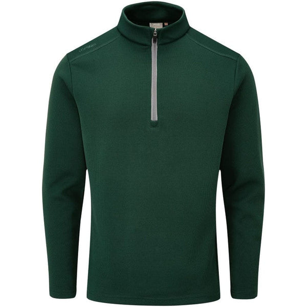 Ping Ramsey Men's Half Zip Ribbed Golf Fleece in pine green