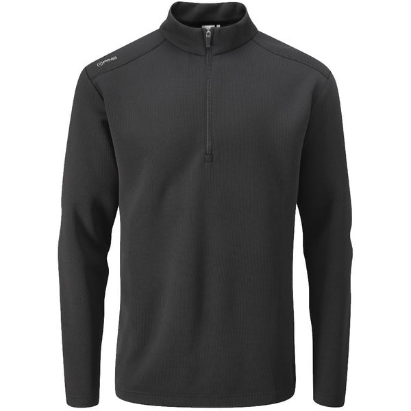 Ping Ramsey Men's Half Zip Ribbed Golf Fleece in black