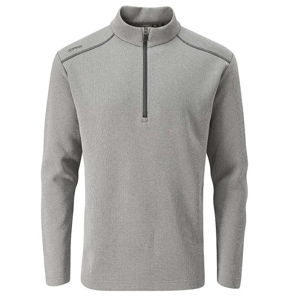 Ping Ramsey Men's Half Zip Ribbed Golf Fleece in Ash grey