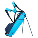 TaylorMade FlexTech Carry Golf Stand Bag in cyan navy on stand
